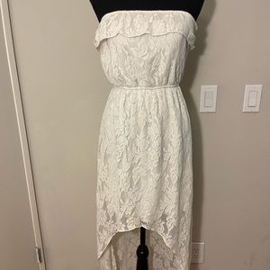 White hot high low dress